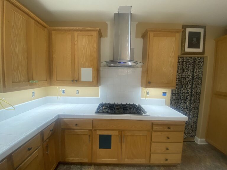 All the old outlets removed ready for the New Quartz Backsplash Install