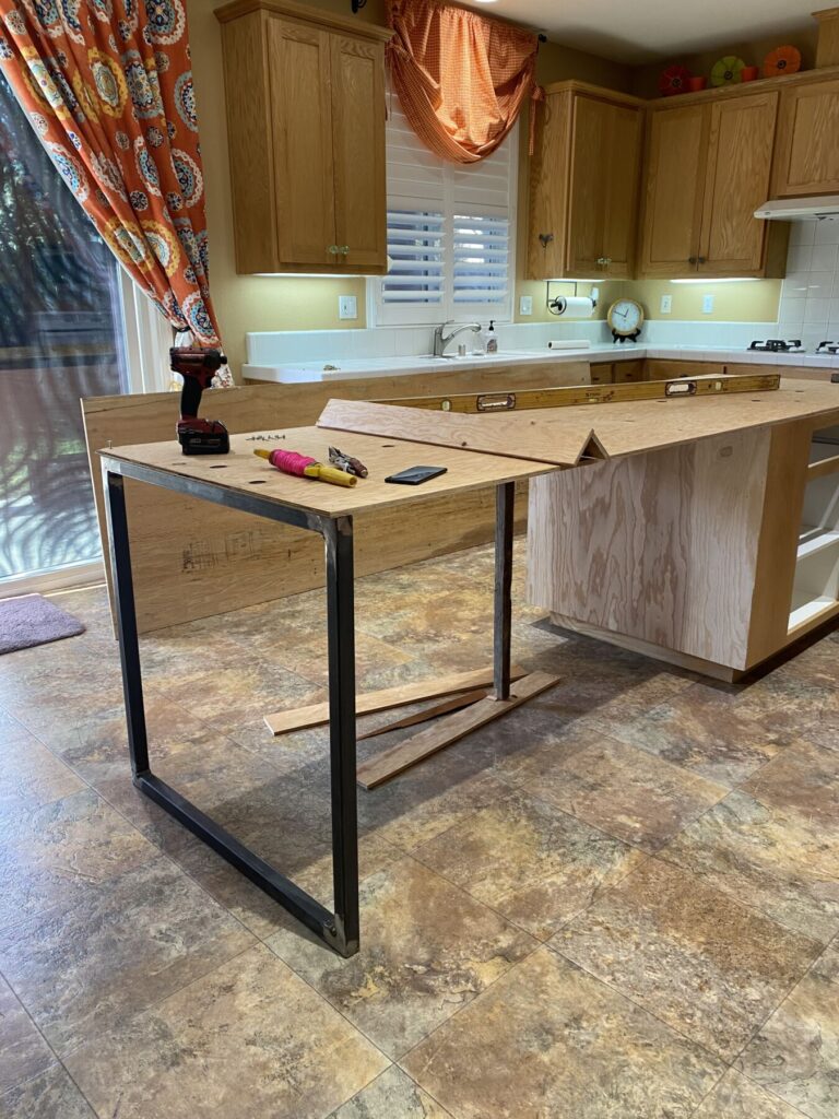 Metal frame installed for New countertop