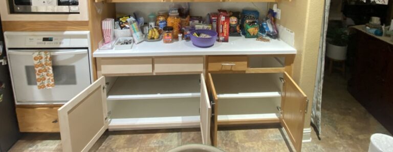 Pull outs will be added in the lower cabinets