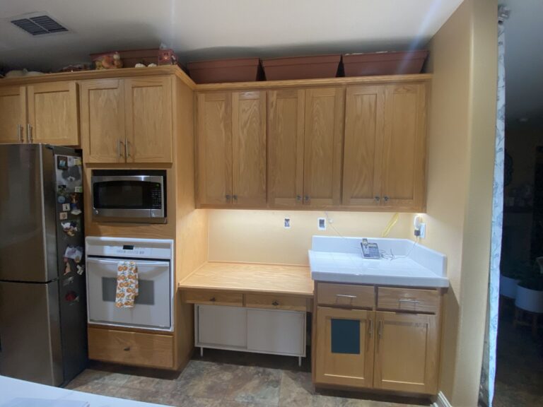 Removing the old built in desk